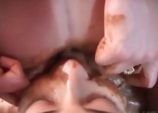 Chick and another person in a poop action